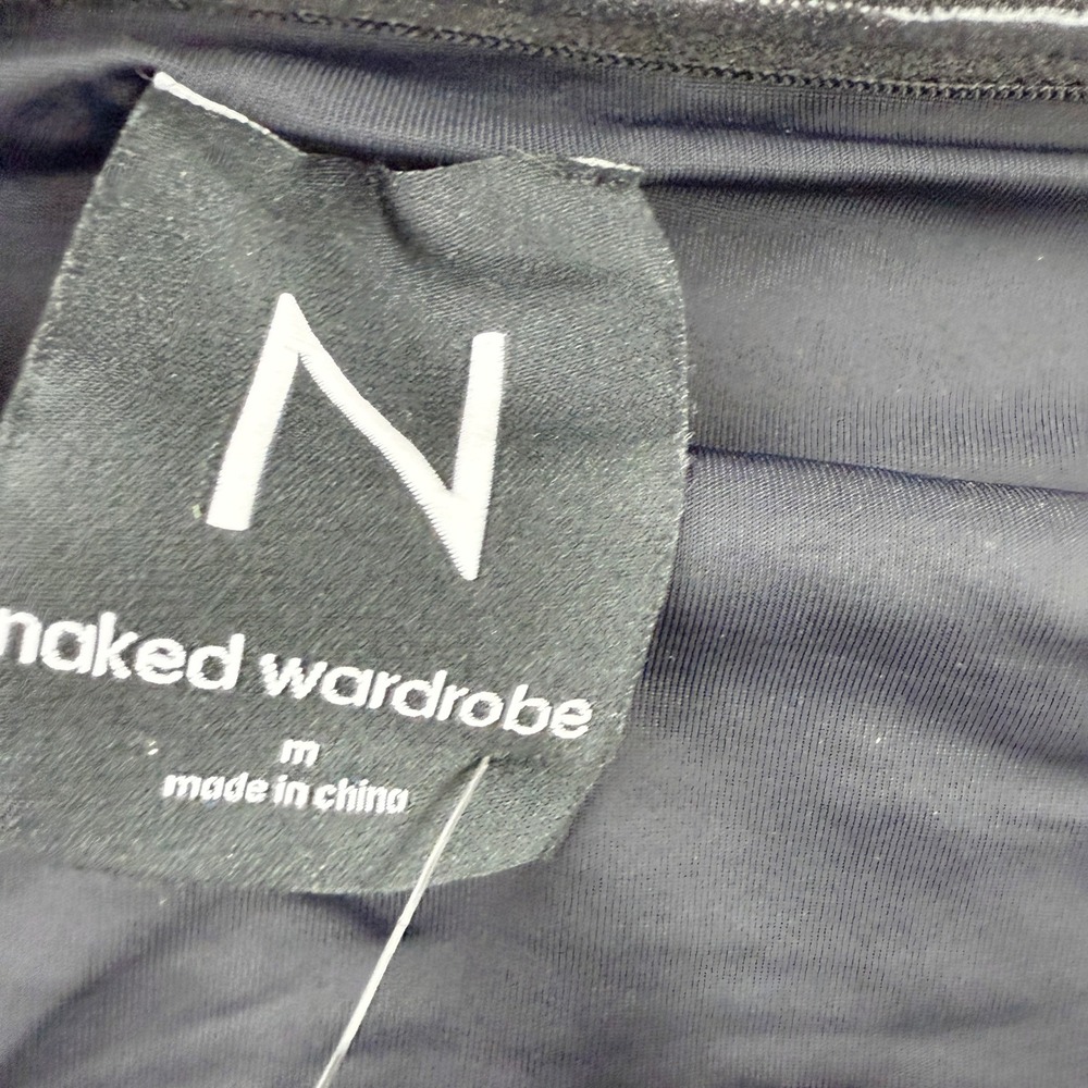 NAKED WARDROBE Velvet Sculpt Tube Bodysuit Size M Womens Black NW-B3278-VE NEW‎ - Picture 3 of 7